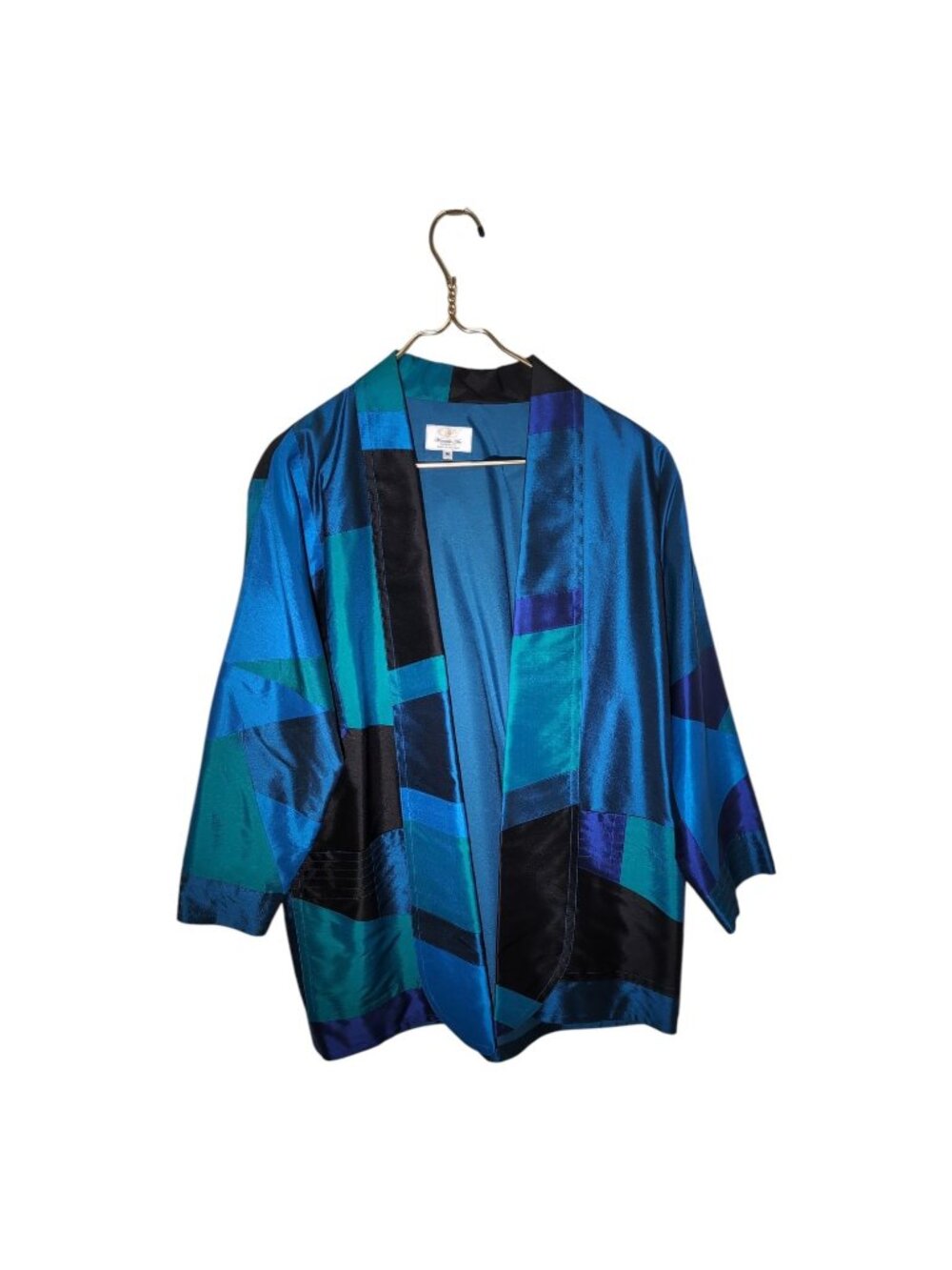 Wearable Art Jacket Thai Silk Patchwork Kimono Boho Lagenlook Oversized Medium